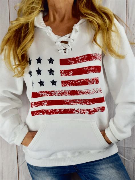 Show Your Patriotism with an American Flag Sweatshirt for Women!